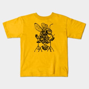 SEEMBO Bee Playing Drums Drummer Drumming Musician Fun Band Kids T-Shirt